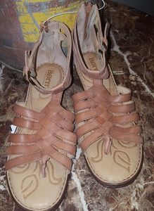 BORN Shela Tan Leather Boho Gladiator Sandals 7